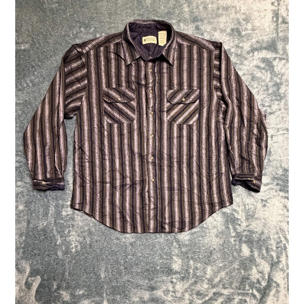 Northwest Territory Striped Button Up Shirt XL Men Multicolor Fleece Lined